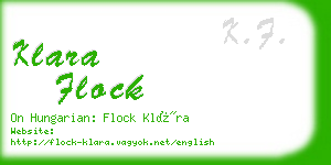 klara flock business card